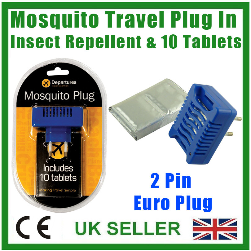 Mosquito Travel Plug In Insect Repellent With 10 Tablets, 2 Pin Euro Plug