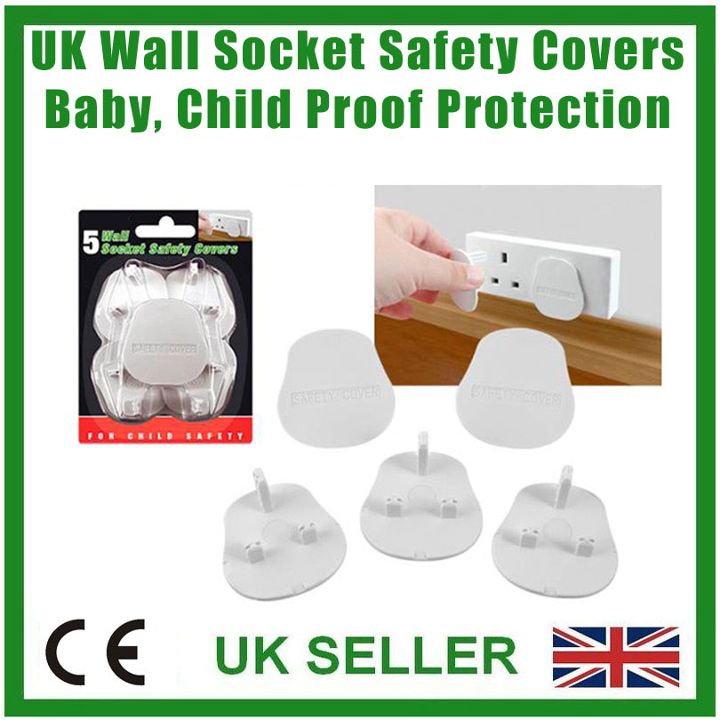 UK Mains Wall Socket Safety Protection Covers, Baby Infant Toddler