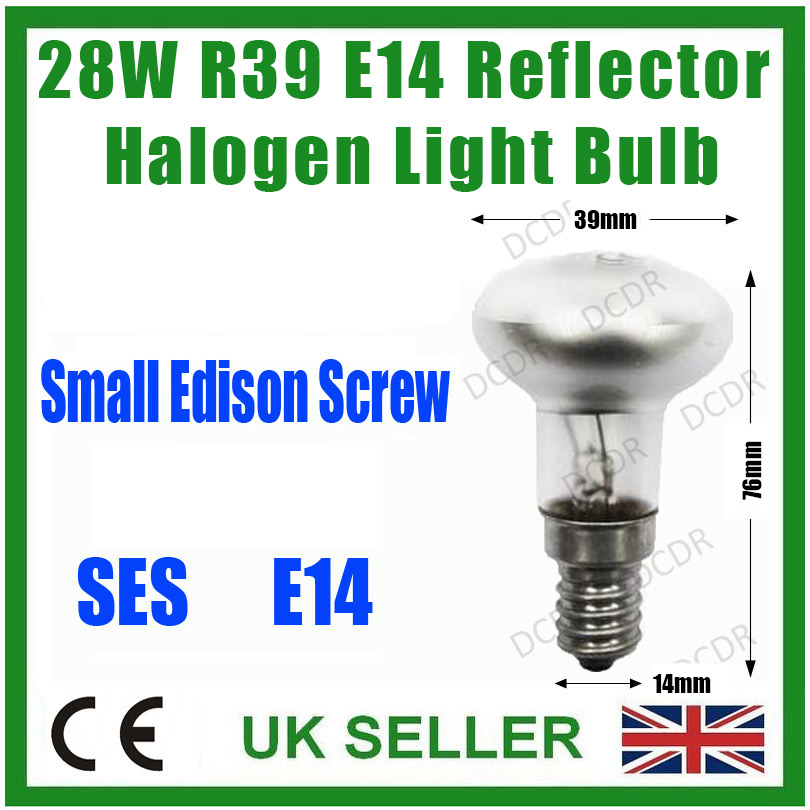 1x 28W (=40W) Halogen R39 Reflector Spot Light Lamp, Dimmable SES E14 ...