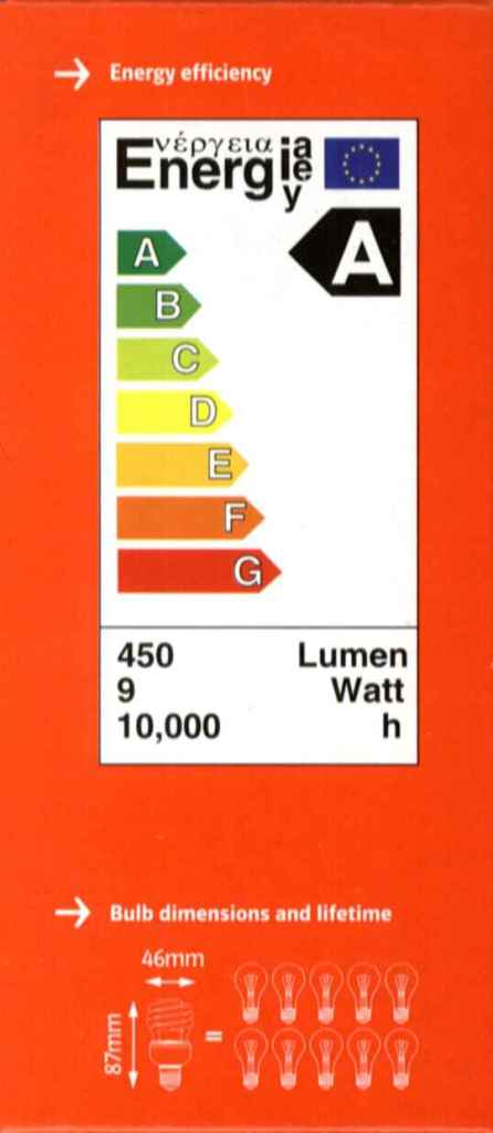 6x 9W Low Energy CFL Mini Spiral Light Bulbs; ES, E27  